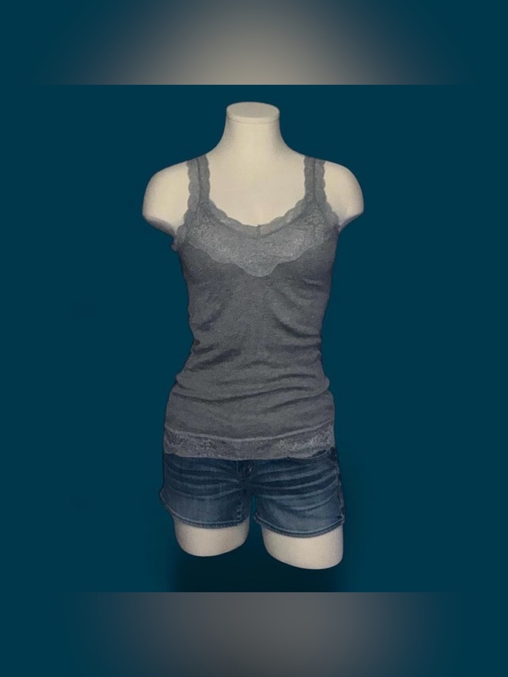 Mossimo Supply Co. Gray Lace-Trim Camisole